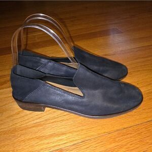Lucky Brand black leather slip-on flats women size 7m